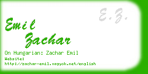 emil zachar business card